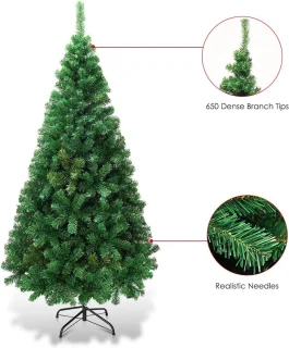 COSTWAY Kunstkerstboom 180 cm Groen