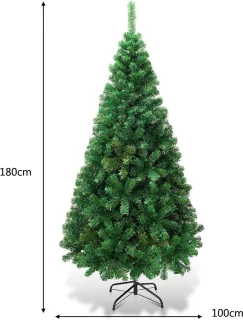 COSTWAY Kunstkerstboom 180 cm Groen