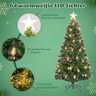 COSTWAY Kunstkerstboom 180 cm groen/wit