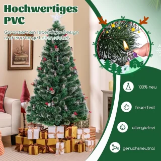 COSTWAY Kunstkerstboom 180 cm groen/wit
