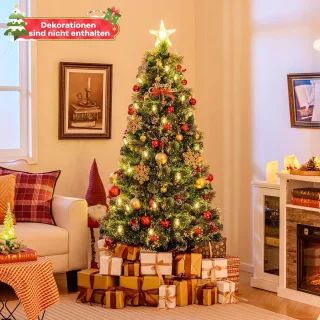 COSTWAY Kunstkerstboom 180 cm groen/wit