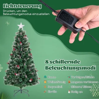 COSTWAY Kunstkerstboom 180 cm groen/wit