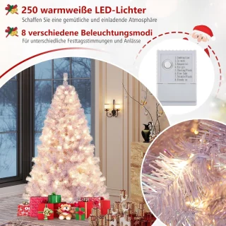 COSTWAY Kunstkerstboom 180 cm (lavendelpaars)