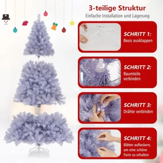 COSTWAY Kunstkerstboom 180 cm (lavendelpaars)