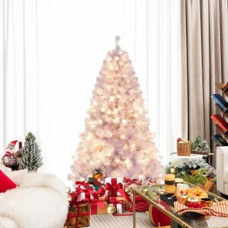 COSTWAY Kunstkerstboom 180 cm (lavendelpaars)