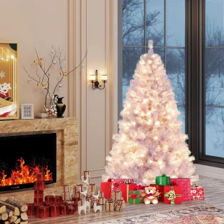 COSTWAY Kunstkerstboom 180 cm (lavendelpaars)