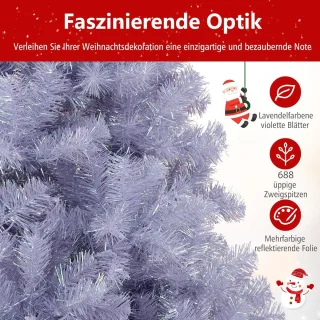 COSTWAY Kunstkerstboom 180 cm (lavendelpaars)