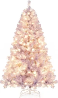 COSTWAY Kunstkerstboom 180 cm (lavendelpaars)