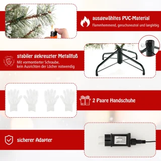 COSTWAY Kunstkerstboom 180 cm met LED-verlichting