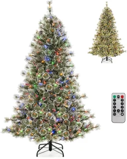 COSTWAY Kunstkerstboom 180 cm met LED-verlichting