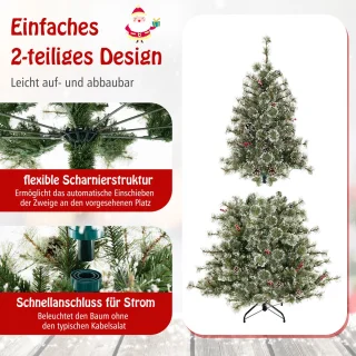 COSTWAY Kunstkerstboom 180 cm met LED-verlichting