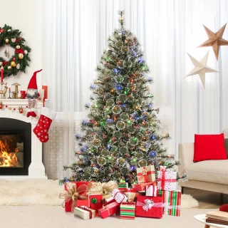 COSTWAY Kunstkerstboom 180 cm met LED-verlichting
