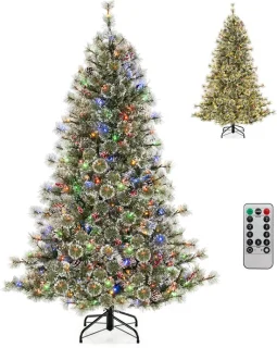 COSTWAY Kunstkerstboom 180 cm met LED-verlichting