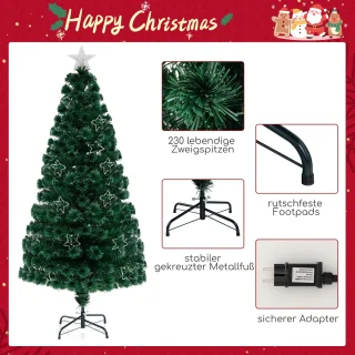 COSTWAY Kunstkerstboom 180 cm met verlichting