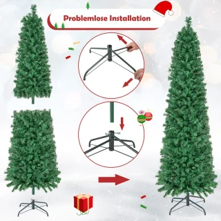 COSTWAY Kunstkerstboom 180 cm met verlichting