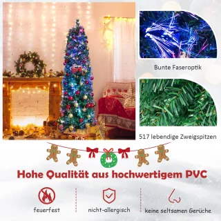 COSTWAY Kunstkerstboom 180 cm met verlichting