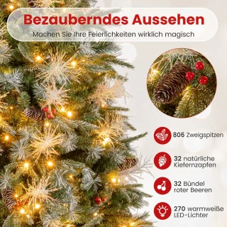 COSTWAY Kunstkerstboom 180 cm