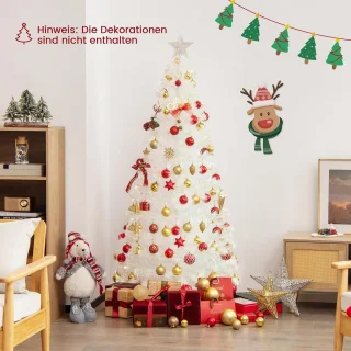 COSTWAY Kunstkerstboom 180 cm wit