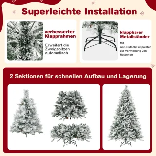 COSTWAY Kunstkerstboom 180 cm wit