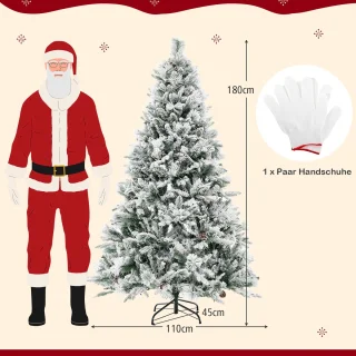 COSTWAY Kunstkerstboom 180 cm wit