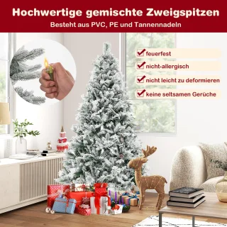 COSTWAY Kunstkerstboom 180 cm wit