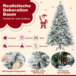 COSTWAY Kunstkerstboom 180 cm wit