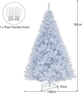 COSTWAY Kunstkerstboom 180 cm - Wit