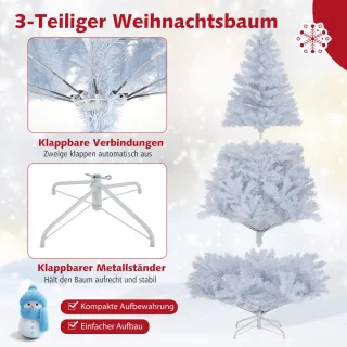 COSTWAY Kunstkerstboom 180 cm - Wit