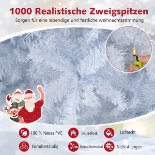 COSTWAY Kunstkerstboom 180 cm - Wit