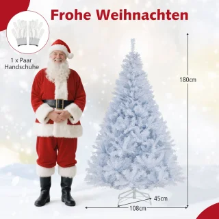 COSTWAY Kunstkerstboom 180 cm - Wit