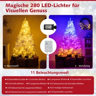 COSTWAY Kunstkerstboom 180 cm - Wit