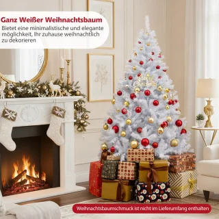 COSTWAY Kunstkerstboom 180 cm - Wit