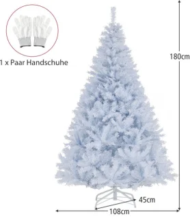 COSTWAY Kunstkerstboom 180 cm - Wit