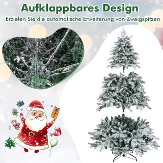 COSTWAY Kunstkerstboom 180 cm wit/groen