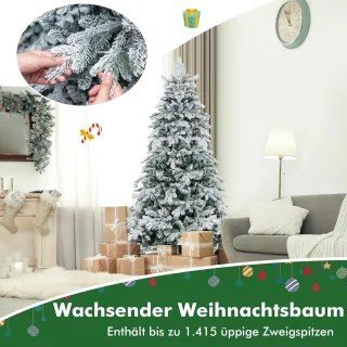 COSTWAY Kunstkerstboom 180 cm wit/groen