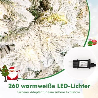 COSTWAY Kunstkerstboom 180 cm wit/groen