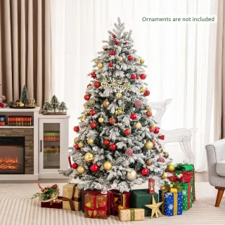 COSTWAY Kunstkerstboom 180 cm wit/groen