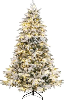 COSTWAY Kunstkerstboom 180 cm wit/groen