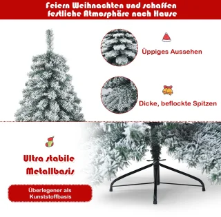 COSTWAY Kunstkerstboom 180cm met metalen standaard