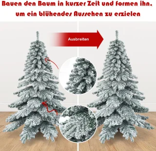COSTWAY Kunstkerstboom 180cm met metalen standaard