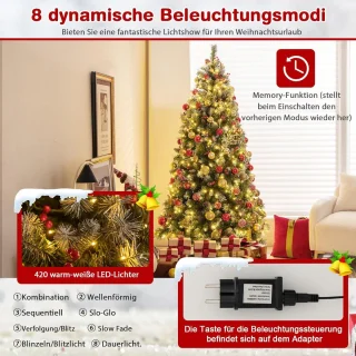 COSTWAY Kunstkerstboom 195 cm