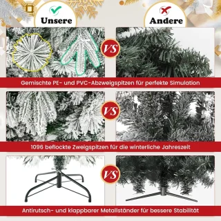 COSTWAY Kunstkerstboom 210 cm groen
