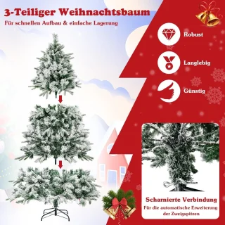 COSTWAY Kunstkerstboom 210 cm groen