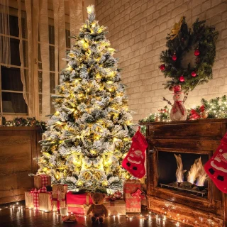 COSTWAY Kunstkerstboom 210 cm groen