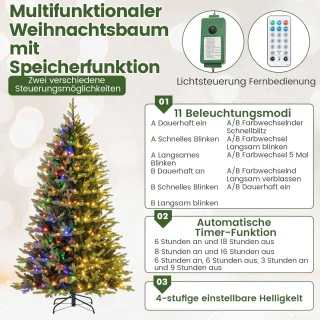 COSTWAY Kunstkerstboom 210 cm groen