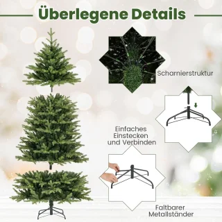 COSTWAY Kunstkerstboom 210 cm groen