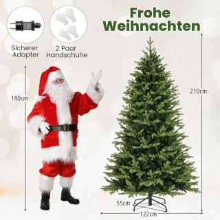 COSTWAY Kunstkerstboom 210 cm groen
