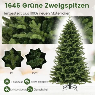 COSTWAY Kunstkerstboom 210 cm groen