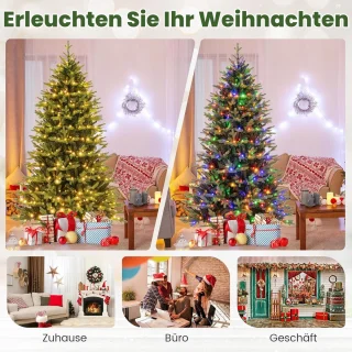 COSTWAY Kunstkerstboom 210 cm groen