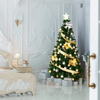 COSTWAY Kunstkerstboom 210 cm met metalen standaard groen